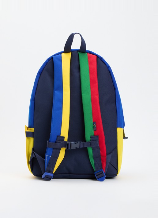 Ralph Lauren Rugzak met logoborduring - achterkant 2 blauw