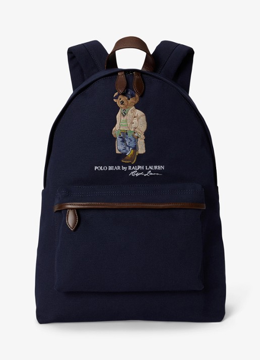Ralph Lauren Rugzak met logoprint - voorkant donkerblauw