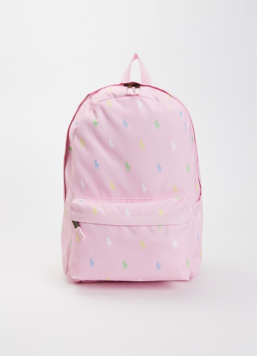 Ralph Lauren Rugzak met logoprint  - voorkant roze