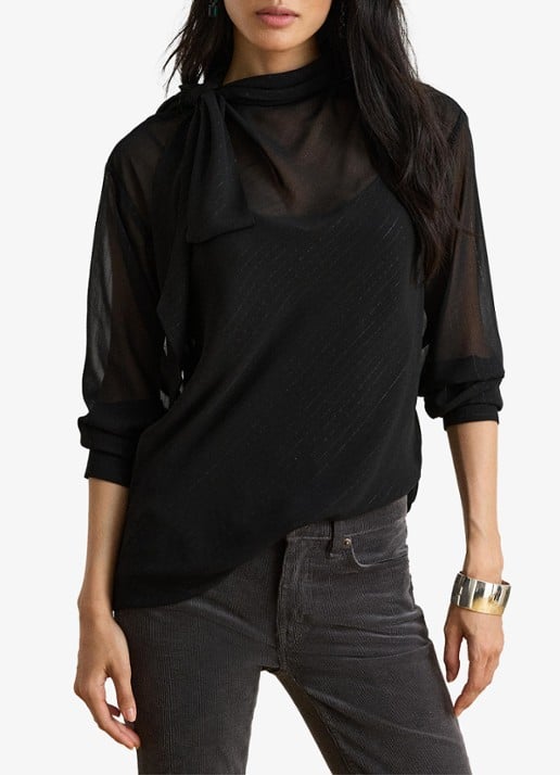 Ralph Lauren Semi-transparante tuniek met lurex