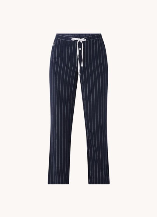 Ralph Lauren Seperate pyjamabroek met streepprint - voorkant 2 donkerblauw