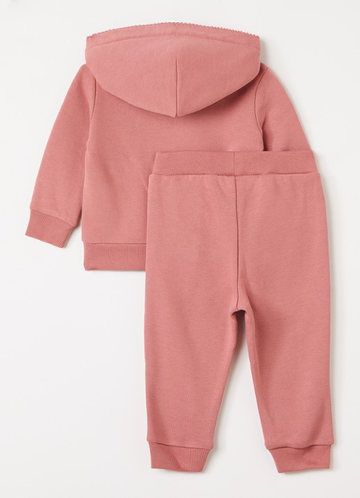 Ralph Lauren Set van sweatvest met joggingbroek 2-delig - voorkant 2 koraalroze