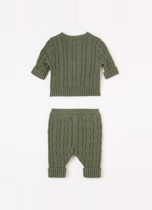 Ralph Lauren Set van vest met broek 2-delig - voorkant 2 olijfgroen