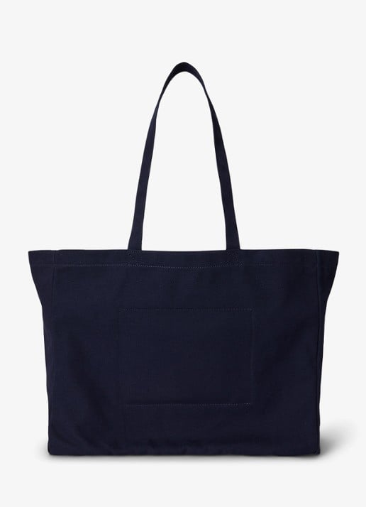 Ralph Lauren Shopper met logoprint - achterkant 3 donkerblauw
