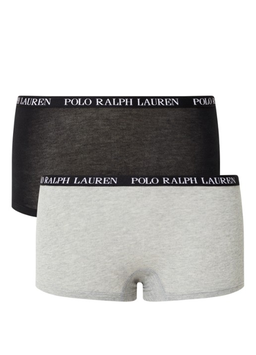 Ralph Lauren Shorty met logoband in 2-pack - voorkant 2 zwart