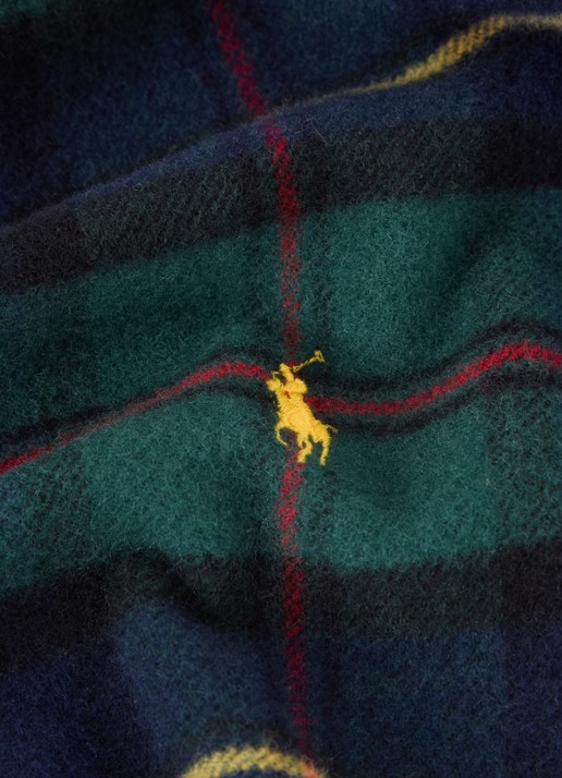 Ralph Lauren Sjaal in kasjmierblend met ruitdessin 190 x 30 cm - detail 3 donkergroen