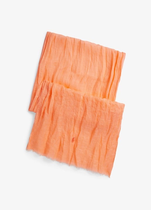 Ralph Lauren Sjaal van linnen - voorkant poppy / oranje