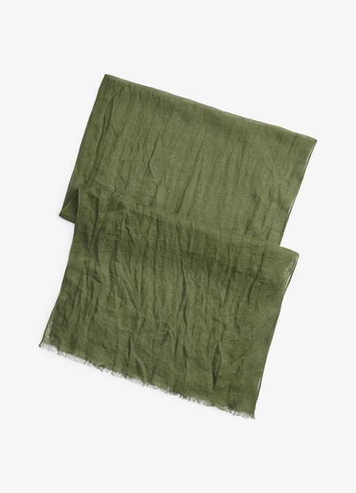 Ralph Lauren Sjaal van linnen - voorkant supply olive / olijfgroen