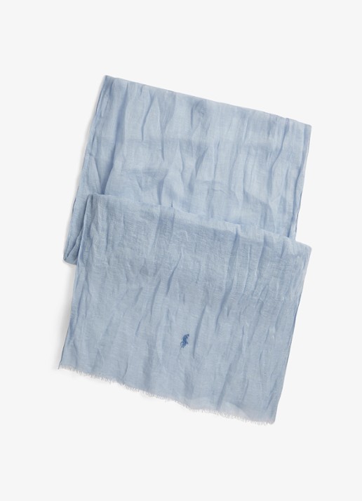 Ralph Lauren Sjaal van linnen - voorkant chambray / blauw