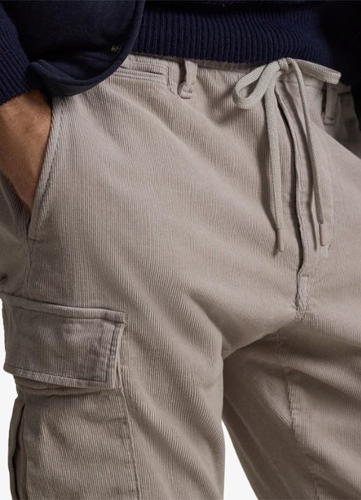 Ralph Lauren Slim fit cargobroek van corduroy - detail 4 grey dawn / grijs