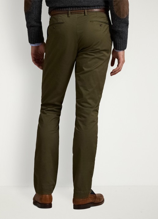 Ralph Lauren Slim fit chino met steekzakken - achterkant canopy olive / donkergroen