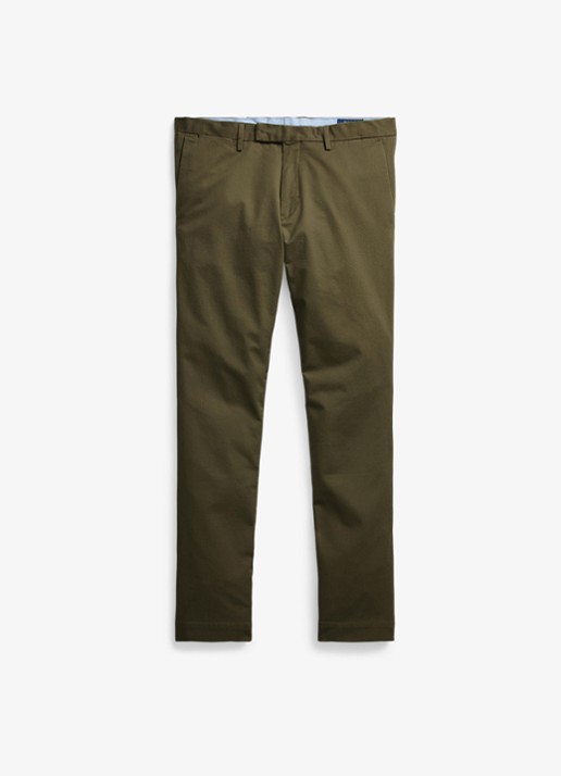 Ralph Lauren Slim fit chino met steekzakken - voorkant 2 canopy olive / donkergroen