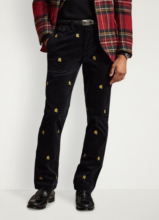 Ralph Lauren Slim fit chino van corduroy met logoborduring