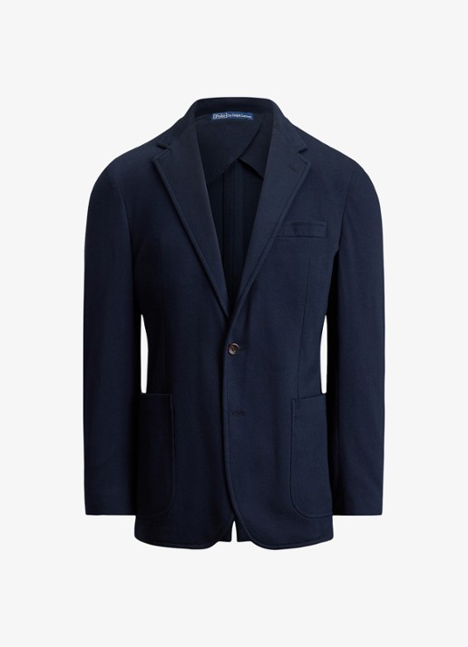 Ralph Lauren Slim fit colbert met opgestikte zakken - voorkant 2 navy-2wbt / blauw