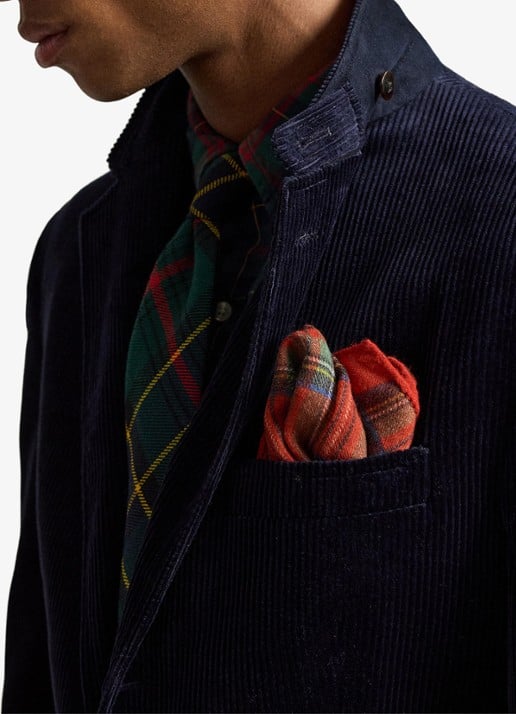 Ralph Lauren Slim fit colbert van corduroy met klepzakken - detail 2 fall navy-3two / blauw