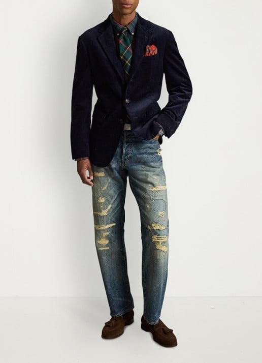 Ralph Lauren Slim fit colbert van corduroy met klepzakken