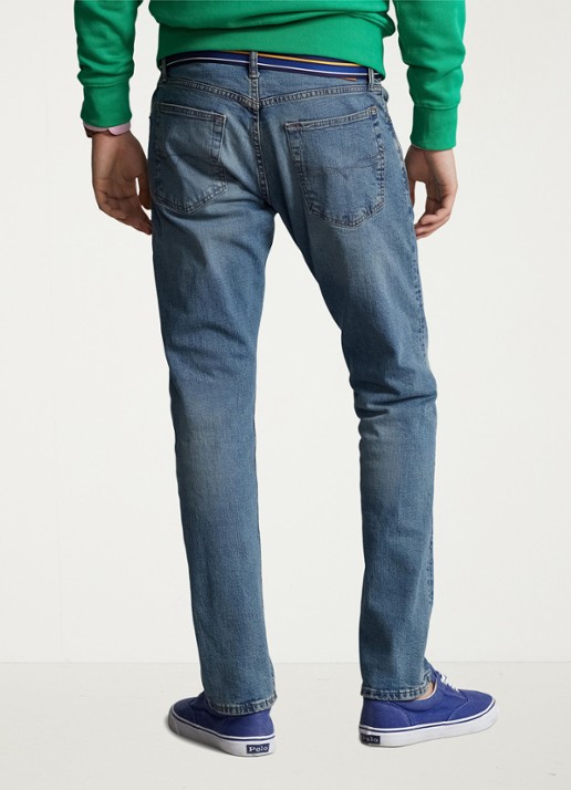Ralph Lauren Slim fit jeans met medium wassing - achterkant 9 dixon stretch