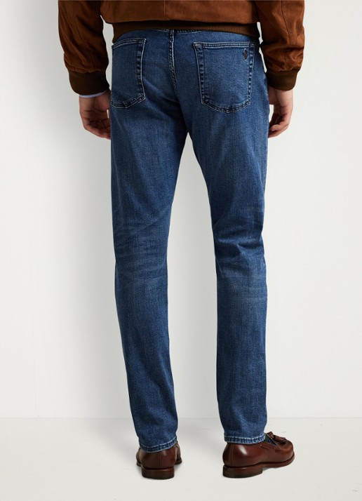 Ralph Lauren Slim fit jeans met medium wassing - achterkant hadrian / indigo