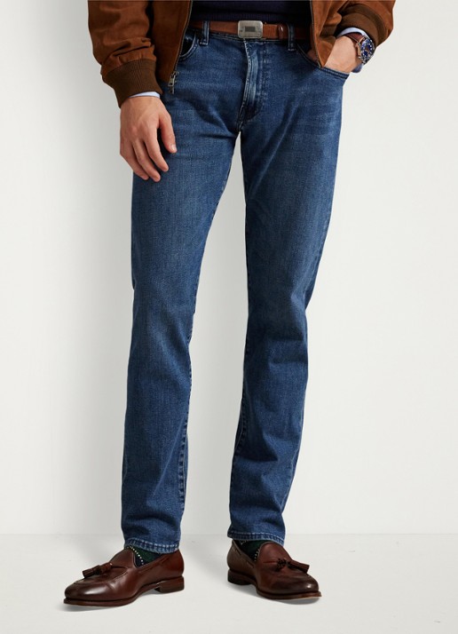 Ralph Lauren Slim fit jeans met medium wassing - detail 3 hadrian / indigo
