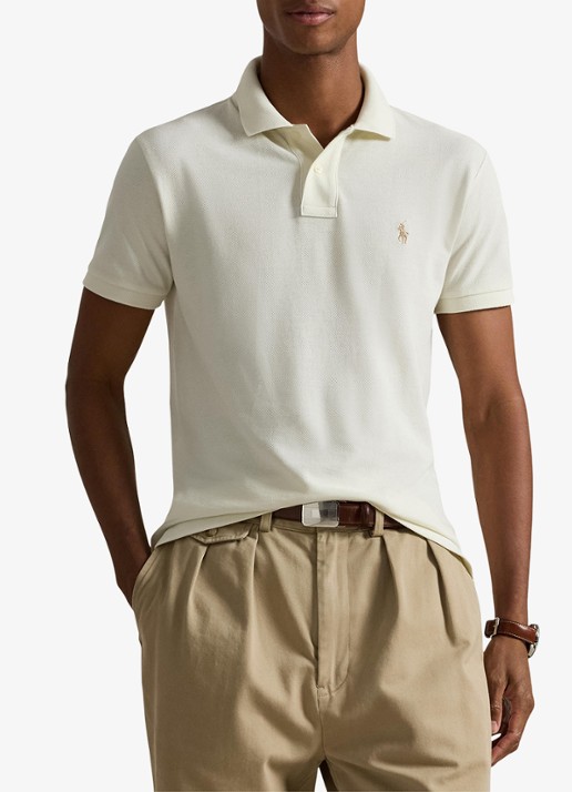 Ralph Lauren Slim fit mesh Polo-shirt - detail 4 parchment cream/c8634-3zob