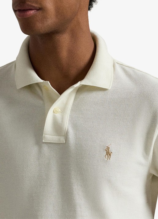 Ralph Lauren Slim fit mesh Polo-shirt - detail 5 parchment cream/c8634-3zob
