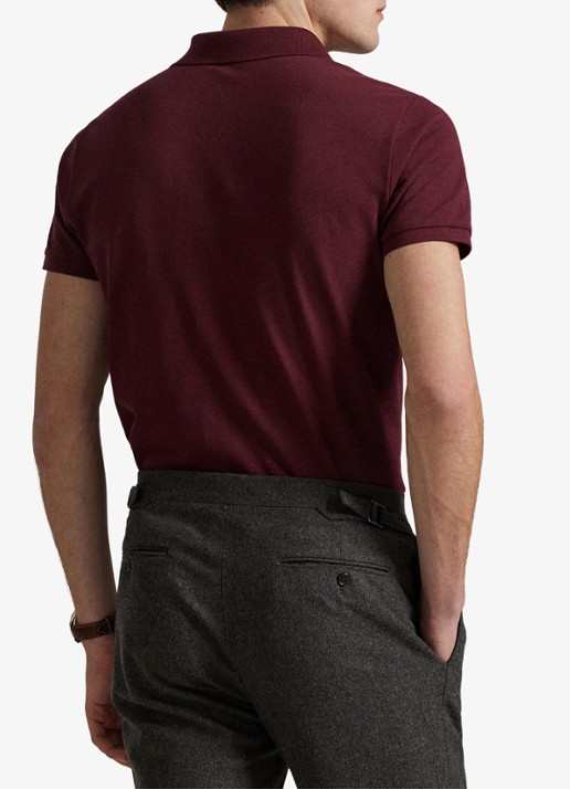 Ralph Lauren Slim fit mesh Polo-shirt - achterkant spring wine heather/c7996-3t06