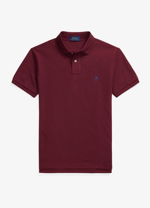 Ralph Lauren Slim fit mesh Polo-shirt - voorkant 2 spring wine heather/c7996-3t06