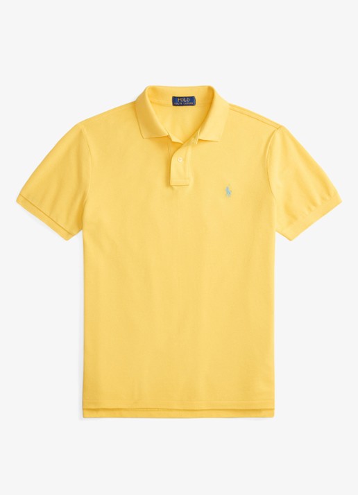 Ralph Lauren Slim fit mesh Polo-shirt - voorkant 4 sunfish yellow/c7109-zxvx