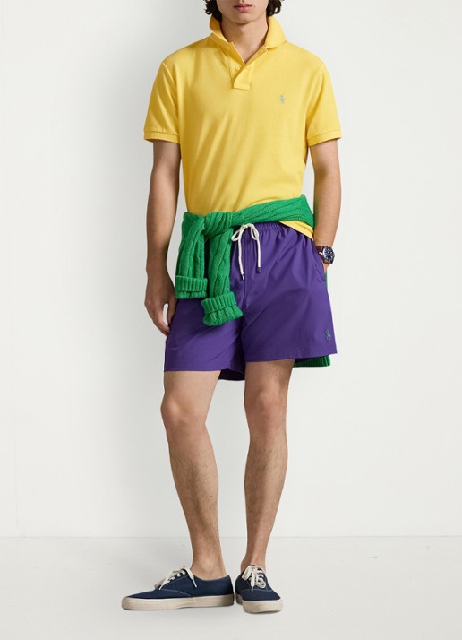 Ralph Lauren Slim fit mesh Polo-shirt - voorkant 5 sunfish yellow/c7109-zxvx