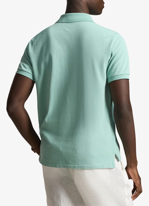 Ralph Lauren Slim fit mesh Polo-shirt - achterkant celadon/c7109-zyv9