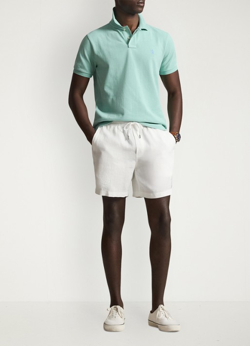 Ralph Lauren Slim fit mesh Polo-shirt - voorkant 3 celadon/c7109-zyv9