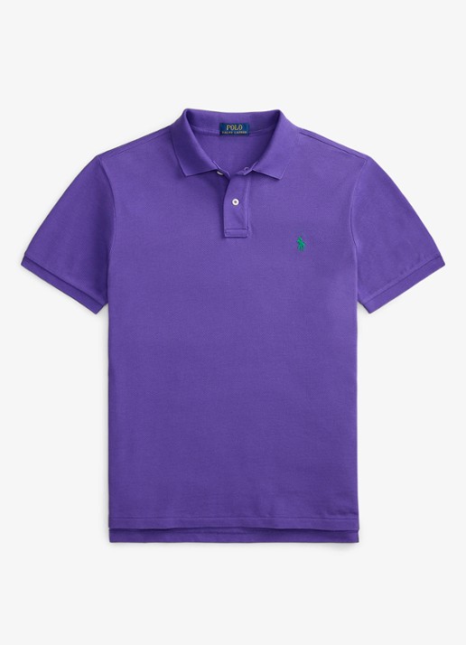 Ralph Lauren Slim fit mesh Polo-shirt - voorkant 2 cabana purple/c5223-zywt