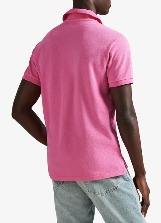 Ralph Lauren Slim fit mesh Polo-shirt - achterkant baja pink/c6995-zyvc