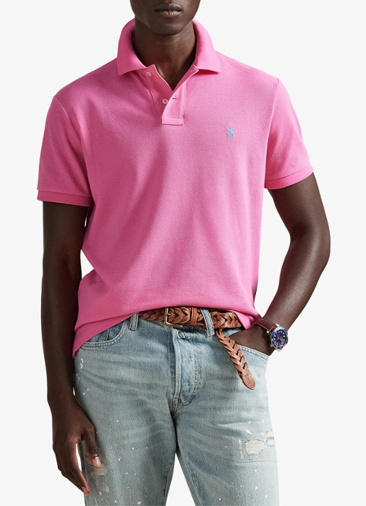 Ralph Lauren Slim fit mesh Polo-shirt - detail 4 baja pink/c6995-zyvc