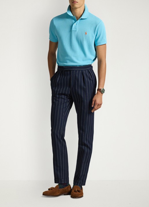Ralph Lauren Slim fit mesh Polo-shirt - voorkant 3 perfect turquoise/c2240-zyv8