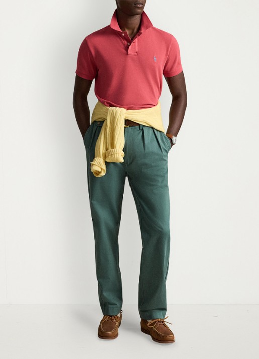 Ralph Lauren Slim fit mesh Polo-shirt - detail 4 nantucket red / rood