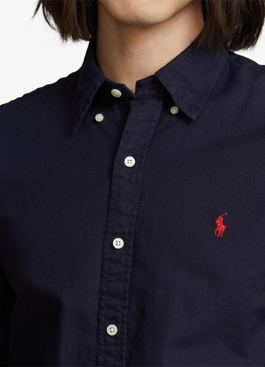 Ralph Lauren Slim fit overhemd met button down-kraag - detail 5 rl navy / donkerblauw