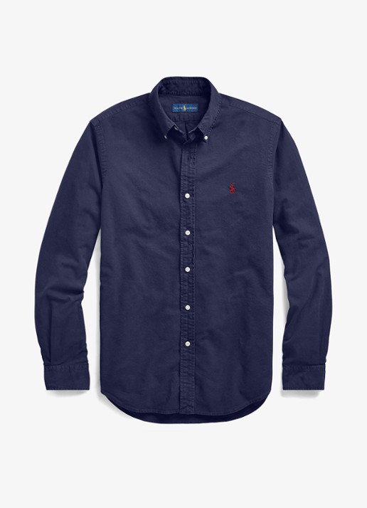 Ralph Lauren Slim fit overhemd met button down-kraag - voorkant 2 rl navy / donkerblauw