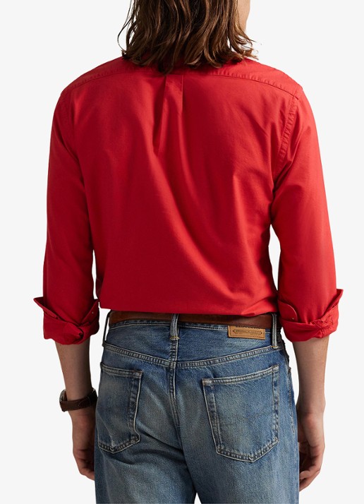 Ralph Lauren Slim fit overhemd met button down-kraag - achterkant 3 new brick / rood