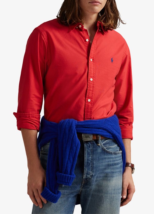 Ralph Lauren Slim fit overhemd met button down-kraag - detail new brick / rood