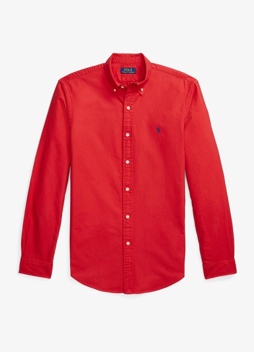 Ralph Lauren Slim fit overhemd met button down-kraag - voorkant 4 new brick / rood