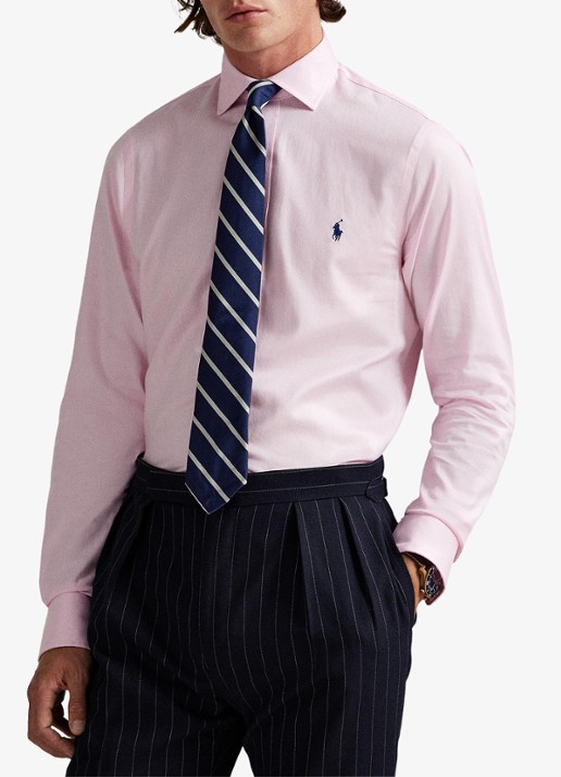 Ralph Lauren Slim fit overhemd met logo - voorkant 2 5499b pink / roze