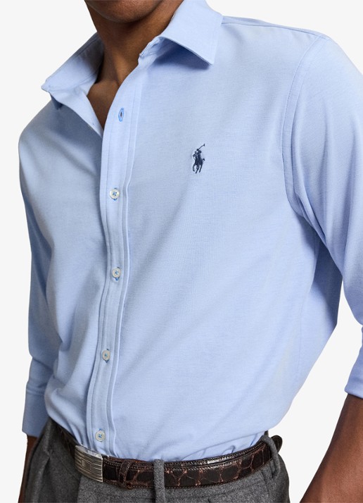 Ralph Lauren Slim fit overhemd met logo - detail 2 summer blue/white-3zm5