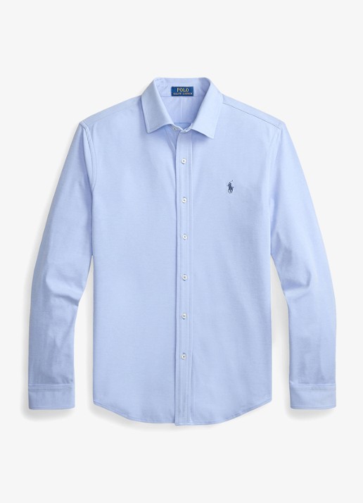 Ralph Lauren Slim fit overhemd met logo - voorkant 4 summer blue/white-3zm5