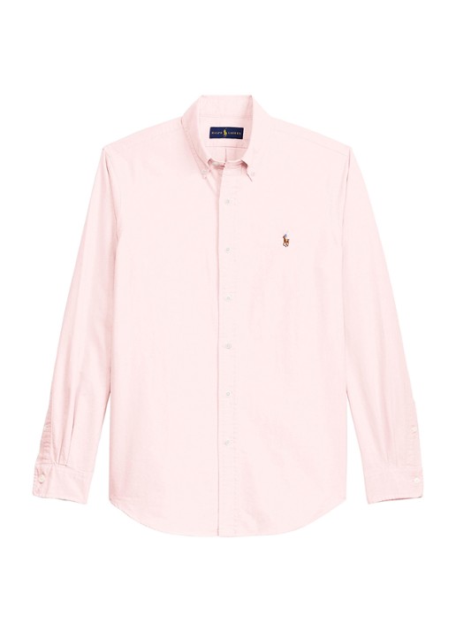 Ralph Lauren Slim fit overhemd met logoborduring - voorkant 5 bsr pink / roze