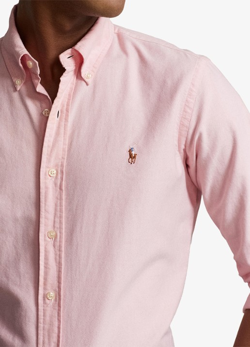 Ralph Lauren Slim fit overhemd met logoborduring - detail 10 bsr pink / roze