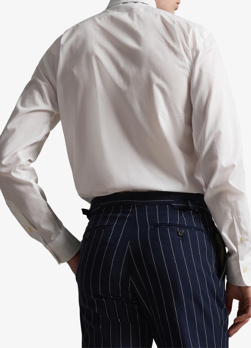 Ralph Lauren Slim fit overhemd met logoborduring - achterkant 5 white / wit