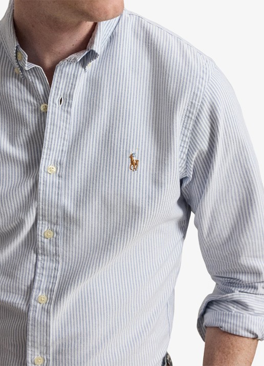 Ralph Lauren Slim fit overhemd met logoborduring - detail 2 bsr blue/white