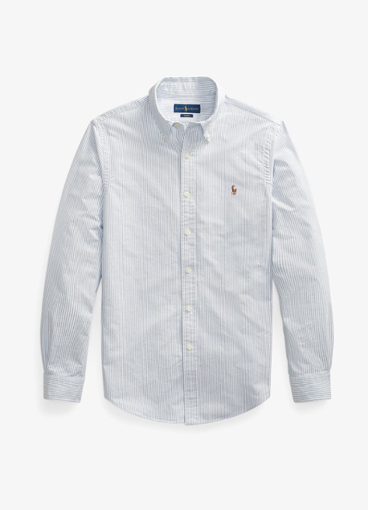 Ralph Lauren Slim fit overhemd met logoborduring - voorkant 3 bsr blue/white