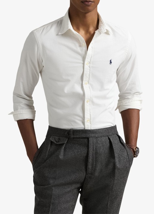 Ralph Lauren Slim fit overhemd van katoen - detail 7 white / wit